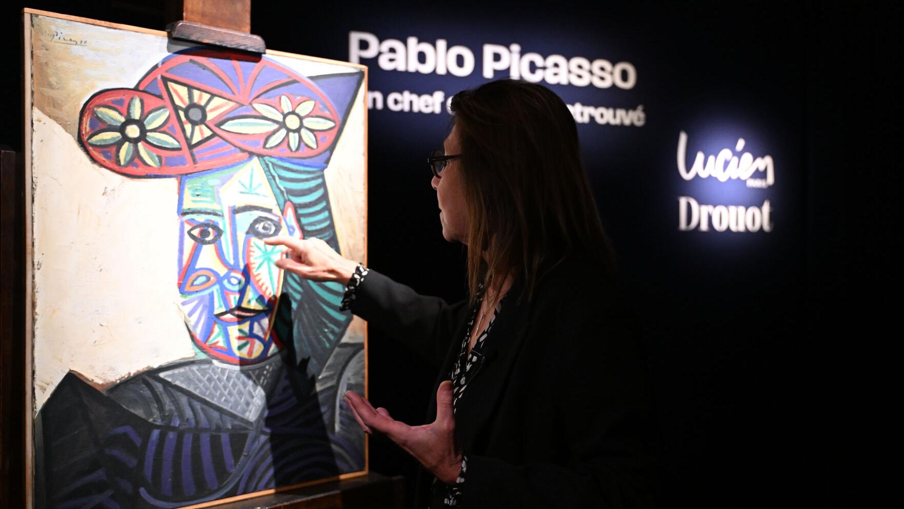 Picasso portrait of muse Dora Maar in vivid hat, long hidden from view, on auction in Paris